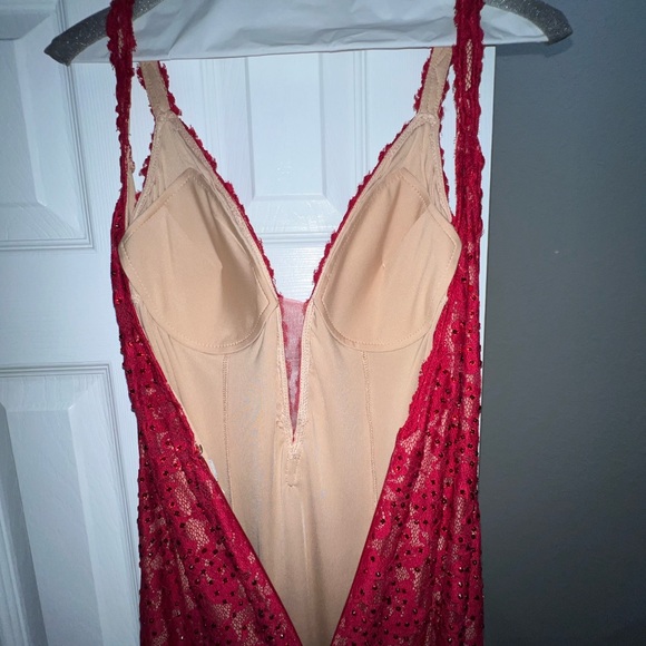 Jovani Red Lace Prom Dress - Picture 4 of 10